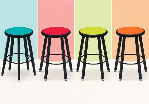 Chairs and stools for art tables and school art classrooms