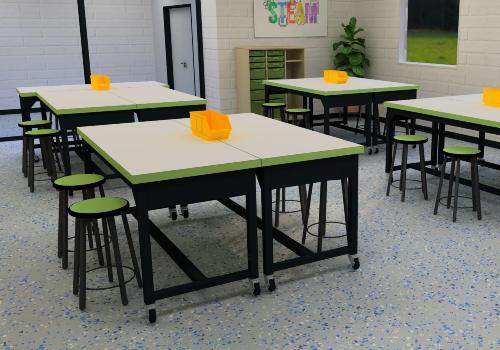 Workbenches for school makerspaces, STEM labs and technical programs