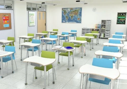 Student desks for elementary, middle and high school classrooms