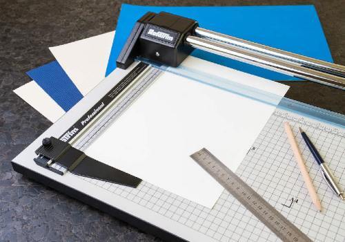 Paper cutters and trimmers for teacher workrooms and school material preparation